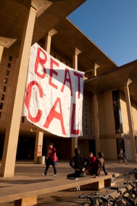 Beat Cal banner at Meyer Library